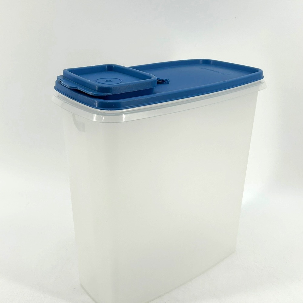 Tupperware Modular Mates Cereal Pantry Storer Blue Lid Clear Container 1614-7